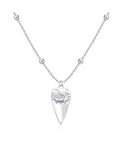 Evil Eye Heart Silver Necklace SPE-5598
